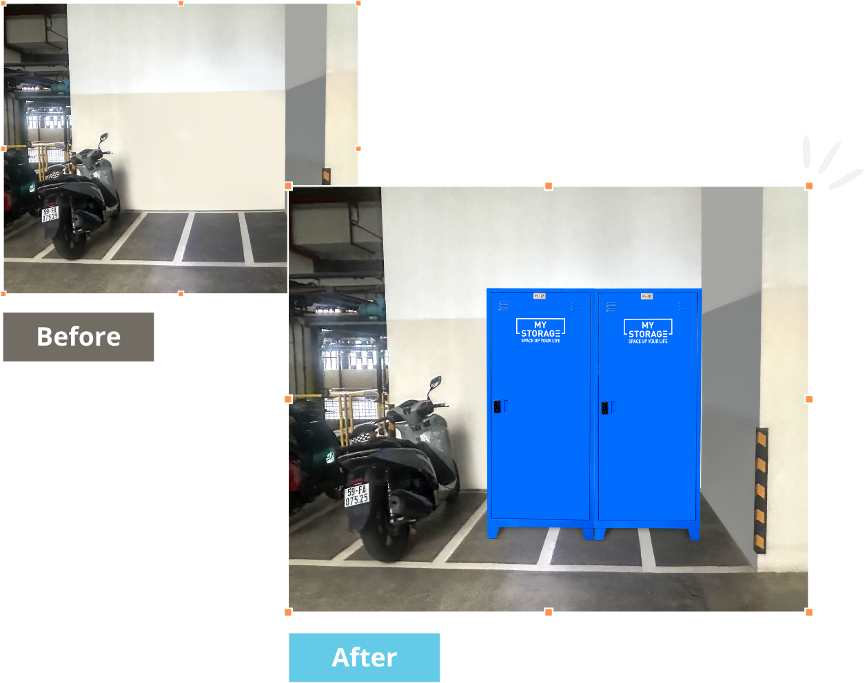 Before and after storage transformation